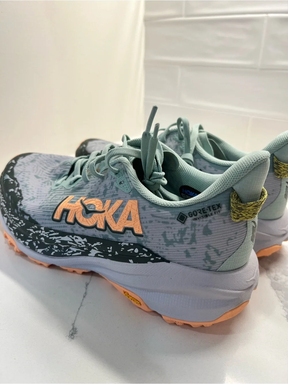 HOKA Speedgoat 6 GTX Jade Ash Grey Women's Size 9B Trail Shoes